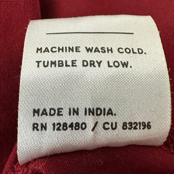 Pact Fit and Flare Skylar Ballet Tie Waist Dress Organic Cotton | Red | SZ XS - Picture 10 of 10